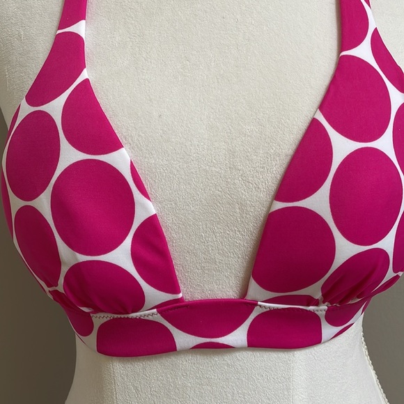 Victoria's Secret Push Up Halter Top Bikini Top, size Medium, Pink & White - Picture 5 of 14